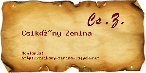 Csikány Zenina névjegykártya